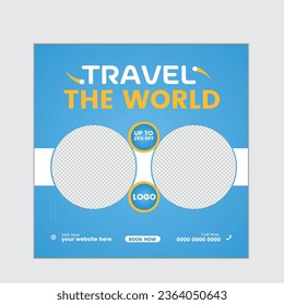  vector social media post template for travel agency
