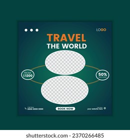  vector social media post template for travel agency