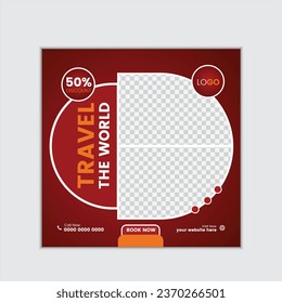  vector social media post template for travel agency