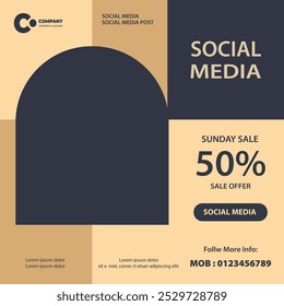 vector social media poster isolated on white background