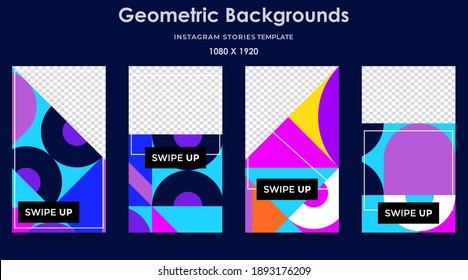 Historia vectorial en medios sociales, publicaciones, plantillas destacadas. Antecedentes de diseño para medios sociales con un patrón geométrico. Diseño para promoción.