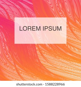 Vector social media template for web design, wallpapers or any other business. Pink and orange 3D optical fluid shapes on soft pink background. Modern digital vector art.
