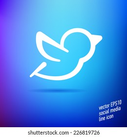 Vector social media thin line icon with nice details on smooth gradient mesh background. Useful for web design and application interface. Great for branding and infographics