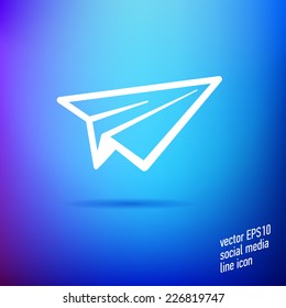 Vector social media thin line icon with nice details on smooth gradient mesh background. Useful for web design and application interface. Great for branding and infographics.