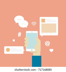 Vector of social network communication icons