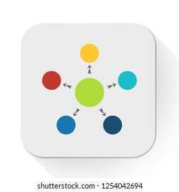 vector social network. Flat illustration of networking technology isolated on white background. data connection sign symbol. digital network icon