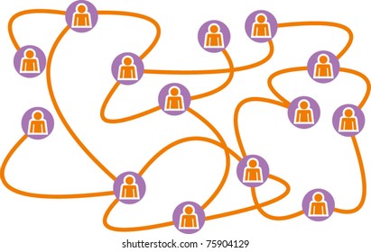 vector social networking concept, diagram of new media communication isolated