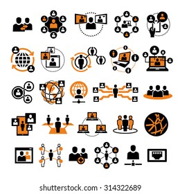 Iconos de red de personas sociales vectoriales 