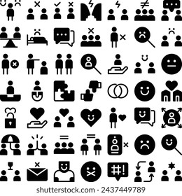 Vector of Social Relationship Icon Set. Perfect for user interface, new application
