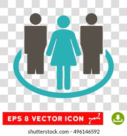Vector Society EPS vector icon. Illustration style is flat iconic bicolor grey and cyan symbol on a transparent background.