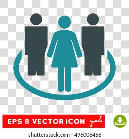Vector Society EPS vector pictogram. Illustration style is flat iconic bicolor soft blue symbol on a transparent background.