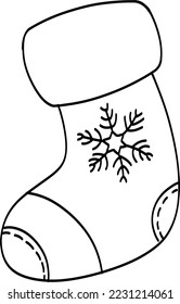 vector sock illustration for christmas