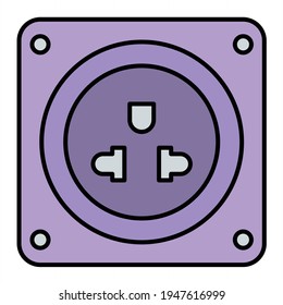 Vector Socket Outline Icon Design
