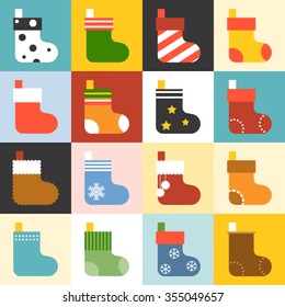 Vector socks icons set, flat design