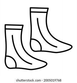 Vector Socks Outline Icon Design
