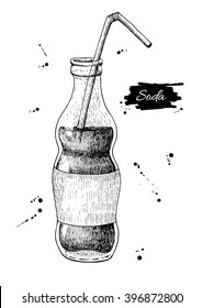 Vector soda drawing. Hand drawn soda illustrations. Vintage drink sketch. Great for restaurant or cafe drink menu.