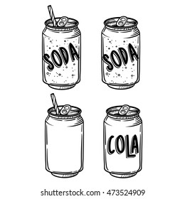 Vector soda drawing. Hand drawn soda illustrations. Vintage drink sketch. Great for restaurant or cafe drink menu. - Shutterstock ID 473524909
