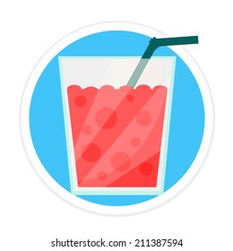 Vector Soda Flat Round Icon