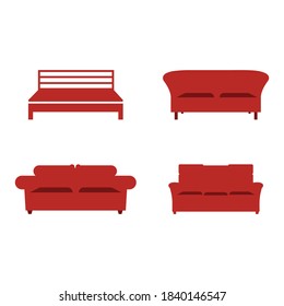 Vector sofa design styles. Hand drawn sofa set made in linear style. Beautiful design elements, perfect for any business related to the furniture industry.