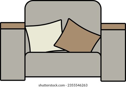 vector, sofa, furniture, design, interior, illustration, house, object, pillow, bed, home
