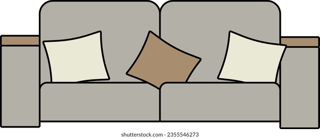 vector, sofa, furniture, design, interior, illustration, house, object, pillow, bed, home