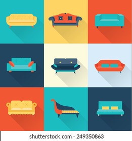 Vector sofa icons