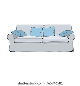 vector, sofa isolated furniture