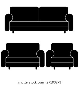 vector sofas and armchair