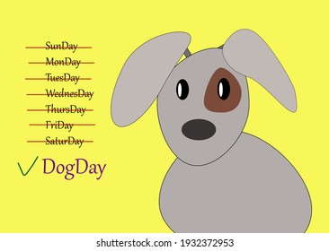 vector soft dog illustration (days of the week)