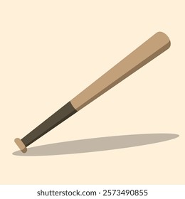 vector soft flat style wooden baseball bat