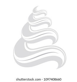 Vector soft serve ice cream swirl on white background