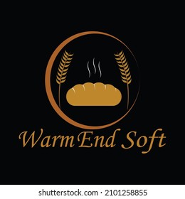 vector soft warm toast with wheat rice plant beside