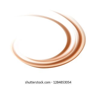 Vector soft wonderful mixed dark beige curvy swirling backdrop. Beautiful delicious volute fluid choco creamy surface with space for text in white center
  