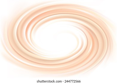 Vector soft wonderful mixed deep orange curvy swirling backdrop with space for text. Beautiful delicious volute fluid creamy surface