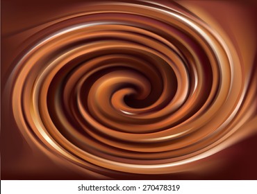 Vector soft wonderful mixed deep orange curvy swirling backdrop with space for text. Beautiful delicious volute fluid creamy surface