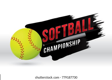 Vector of softball championship badge design. 