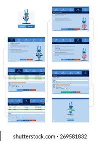 Vector software or application prorotype mockup template. 