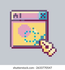 Assinatura de página de software de vetor no estilo de arte de pixels