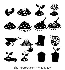 vector of soil icon set