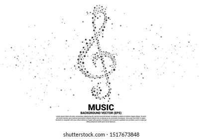 Vector sol music key note from dot connect line. Concept background for song and concert theme.