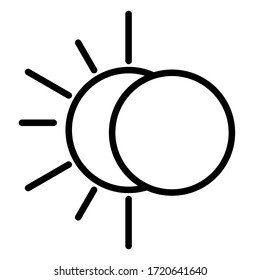 
vector of a solar eclipse whit outline style