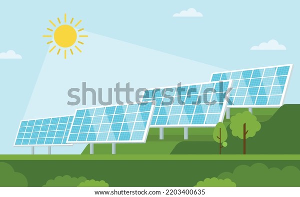 Vector solar energy business
presentation, banner, renewable alternative ecologicle technology,
illustration with power plant solar energy wind power
illustration
