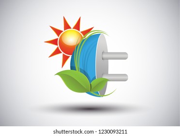 Vector solar energy button