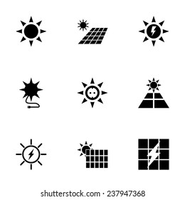 Vector solar energy icon set on white background