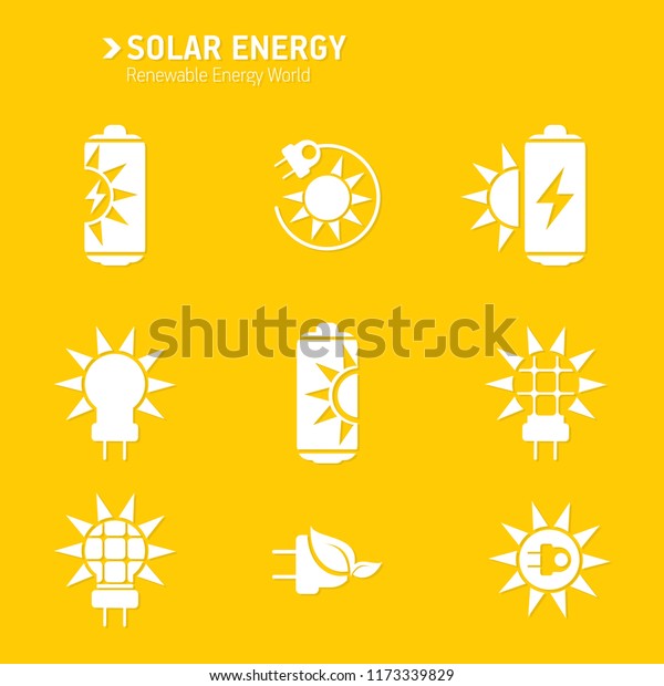Vector solar energy icon\
set
