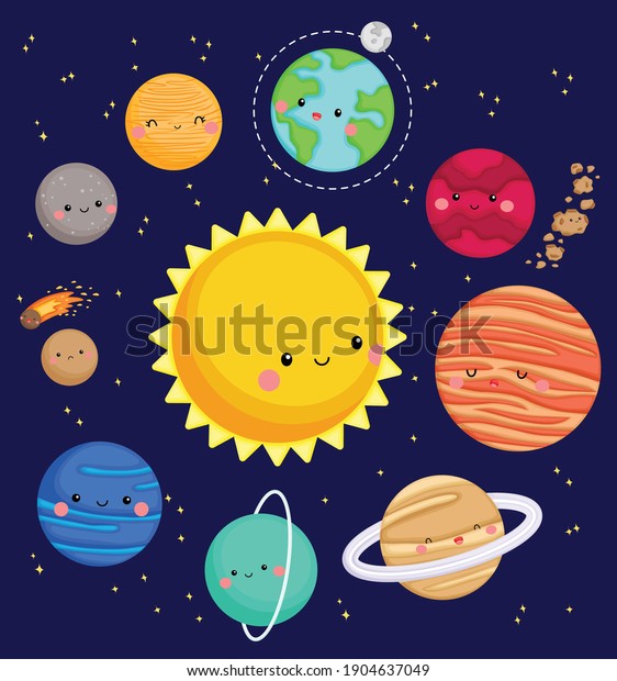 Vector Solar System Galaxy Stock Vector (Royalty Free) 1904637049 ...