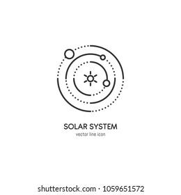 Vector Solar system icon in trendy linear style