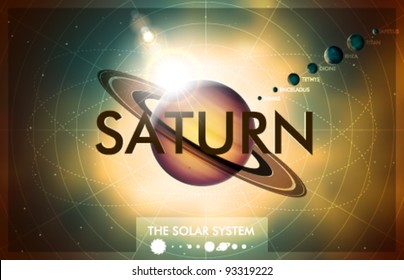 Vector Solar System - Planet Saturn