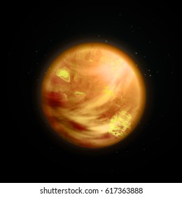 Vector solar system - Planet Venus on a dark background