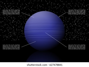 Vector solar system space infographic series,neptune